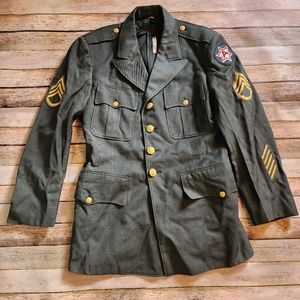 Vintage Size S Korean War Army Class A Staff Sergeant 6th Army Military Jacket